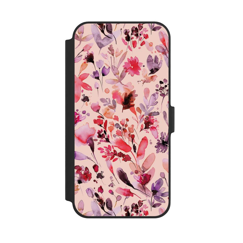iPhone 14 Plus NIVOflip Künstlerische Blumen Viva Magenta