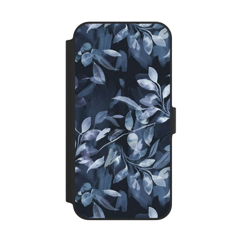 Apple iPhone 14 Plus NIVOflip Aquarelle Feuilles Mystiques Marine