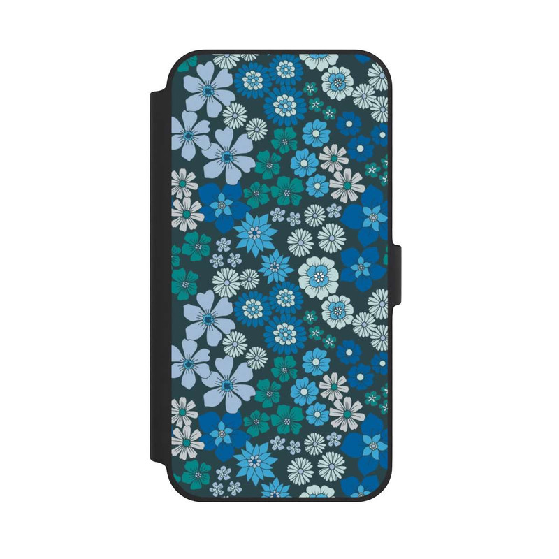 iPhone 14 Plus NIVOflip Blue Flowers DeinDesign