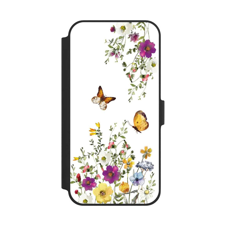 iPhone 14 Plus NIVOflip Papillons et fleurs colorées