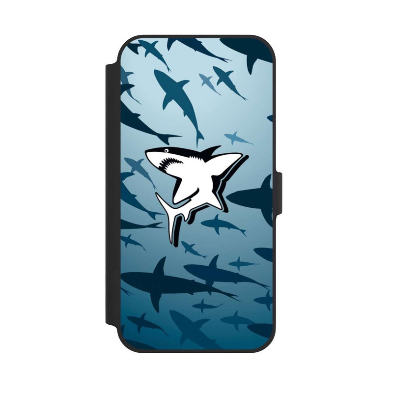 iPhone 14 Plus NIVOflip Haie Muster Blau