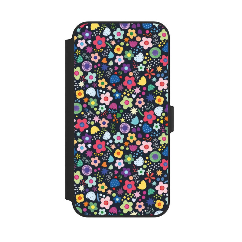 iPhone 14 Plus NIVOflip Psychedelic Flowers Multi Black