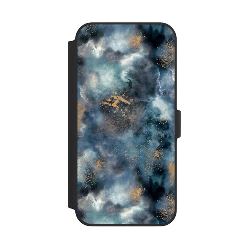 Apple iPhone 14 Plus NIVOflip Smoky Marble Watercolor Navy