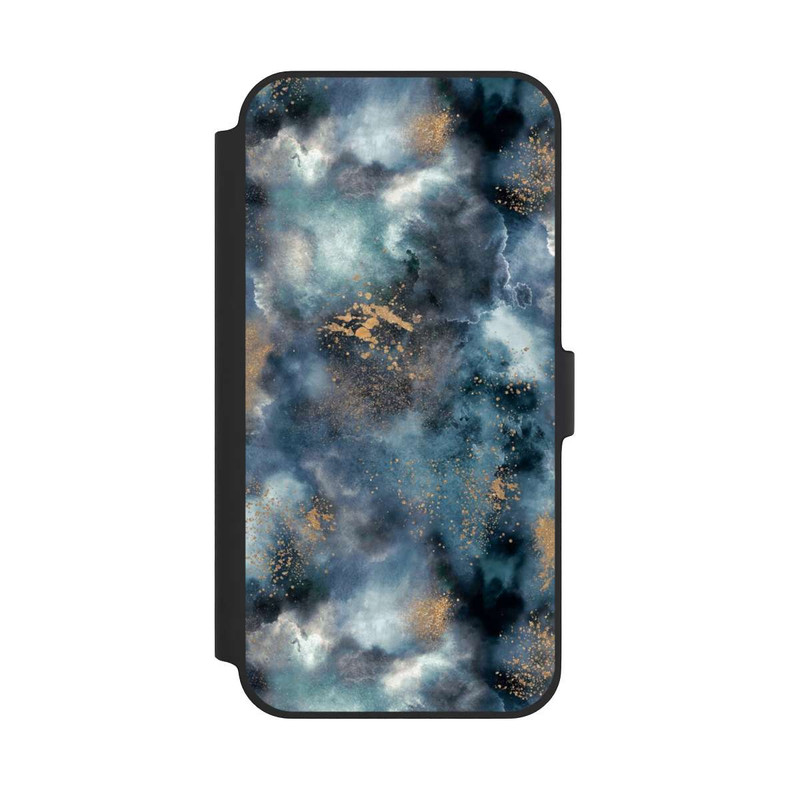 iPhone 14 Plus NIVOflip Smoky Marble Watercolor Navy