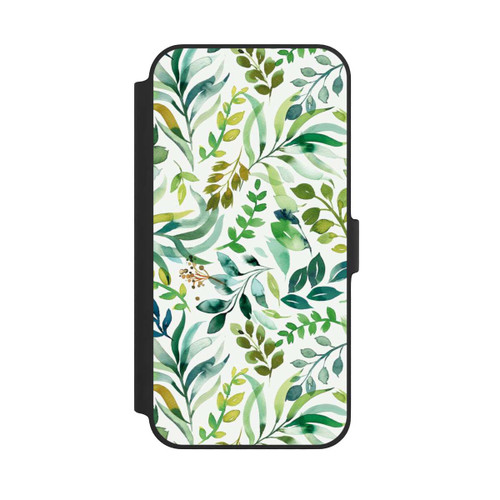 Apple iPhone 14 Plus NIVOflip Aquarell Palmenblätter Botanisch Grün