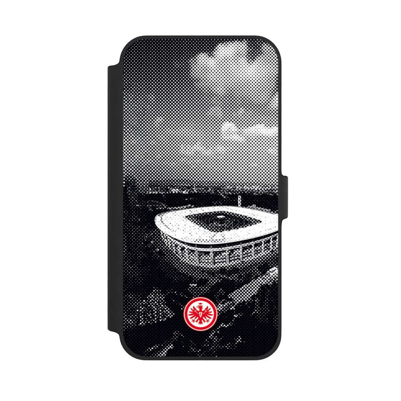 iPhone 14 Plus NIVOflip SGE Stadion Schwarz Weiß
