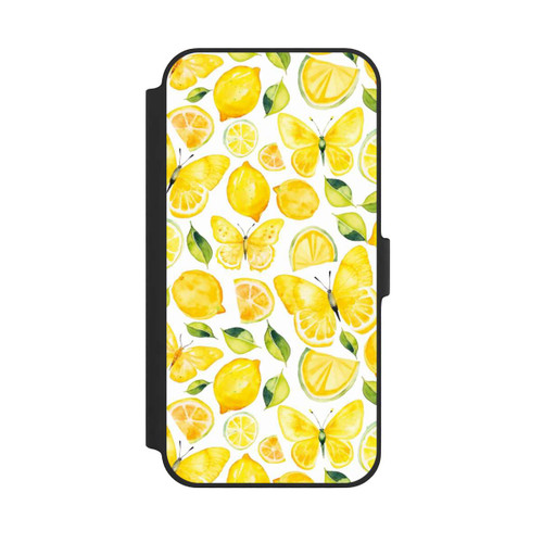 Apple iPhone 14 Plus NIVOflip Zitrone und Schmetterling Muster