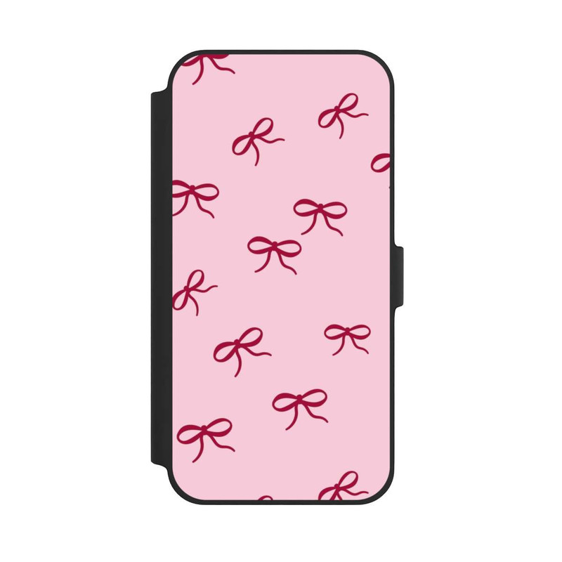 iPhone 14 Plus NIVOflip Schleifen Muster Rot Pink