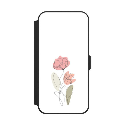 Apple iPhone 14 Plus NIVOflip Blume Line Art Rot