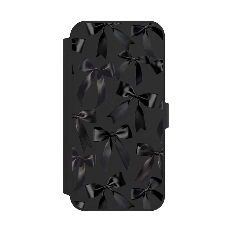 iPhone 14 Plus NIVOflip Schwarze Satinschleifen