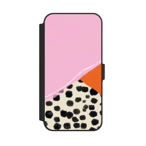 Apple iPhone 14 Plus NIVOflip Rosa und Orange Gepunkteter Hintergrund
