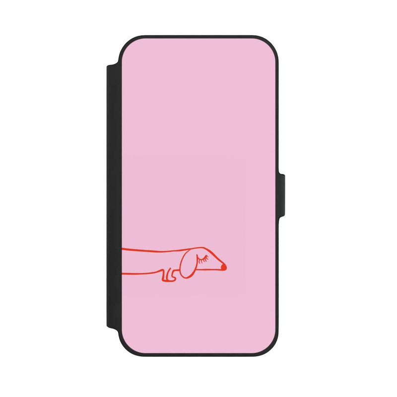 iPhone 14 Plus NIVOflip Dachshund Illustration Pink
