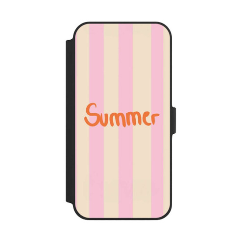 Apple iPhone 14 Plus NIVOflip Summer- Rosa und Orange Streifen Hintergrund