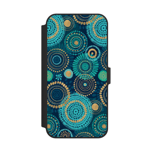 Apple iPhone 14 Plus NIVOflip Blockprint India Teal Gold