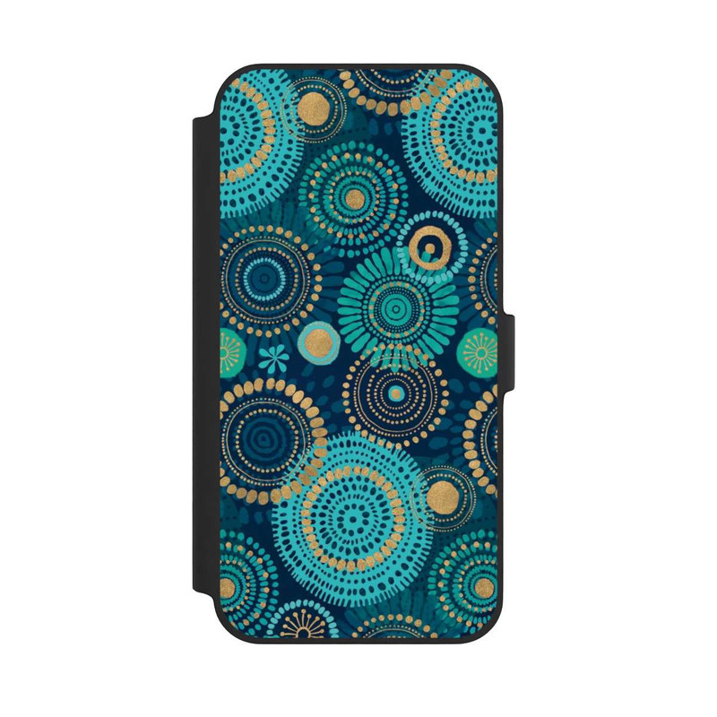 iPhone 14 Plus NIVOflip Blockprint India Teal Gold