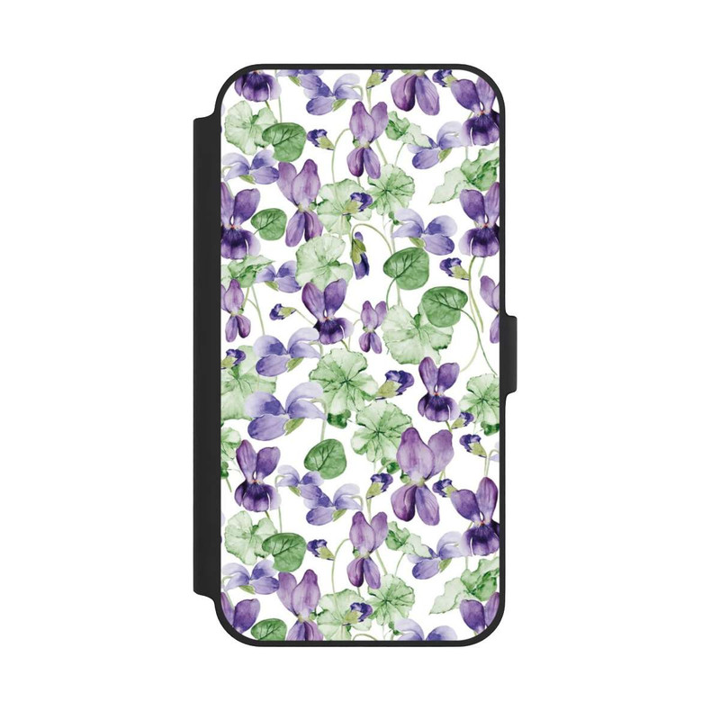 iPhone 14 Plus NIVOflip Purple Wildflowers Pattern Watercolor
