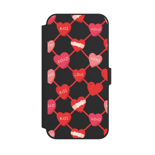 Apple iPhone 14 Plus NIVOflip Herz Muster XOXO Rot