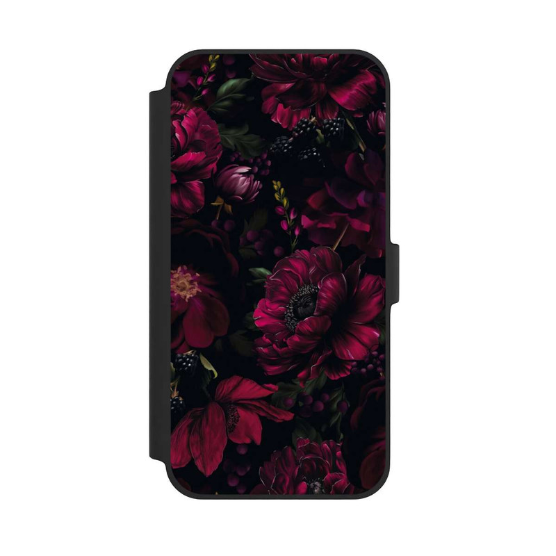 iPhone 14 Plus NIVOflip Dunkle Rote Blumen Liebe