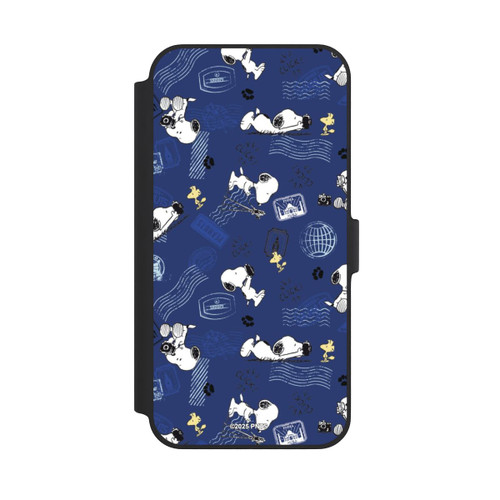 Apple iPhone 14 Plus NIVOflip Peanuts Travel Stamps Pattern Blue