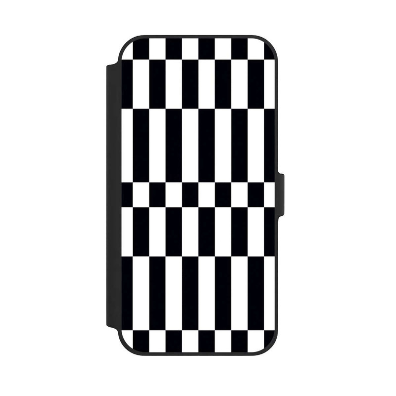iPhone 14 Plus NIVOflip Checked Abstract Bold Black and White Color Block