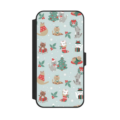 Apple iPhone 14 Plus NIVOflip festliche Katzen im Winterwunderland