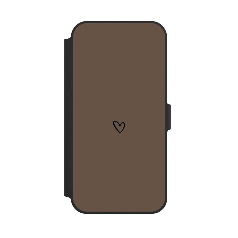 iPhone 14 Plus NIVOflip Herz Minimalistisch Braun