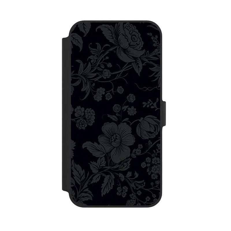 iPhone 14 Plus NIVOflip Dunkle Blumen Vintageoptik