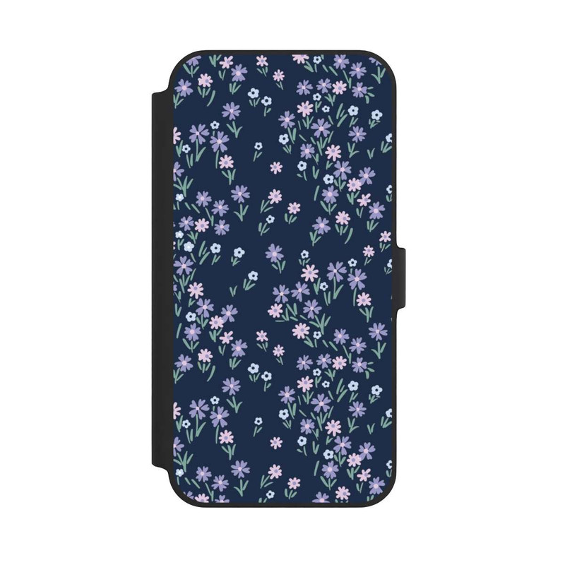 iPhone 14 Plus NIVOflip Dark Blue Floral Theme