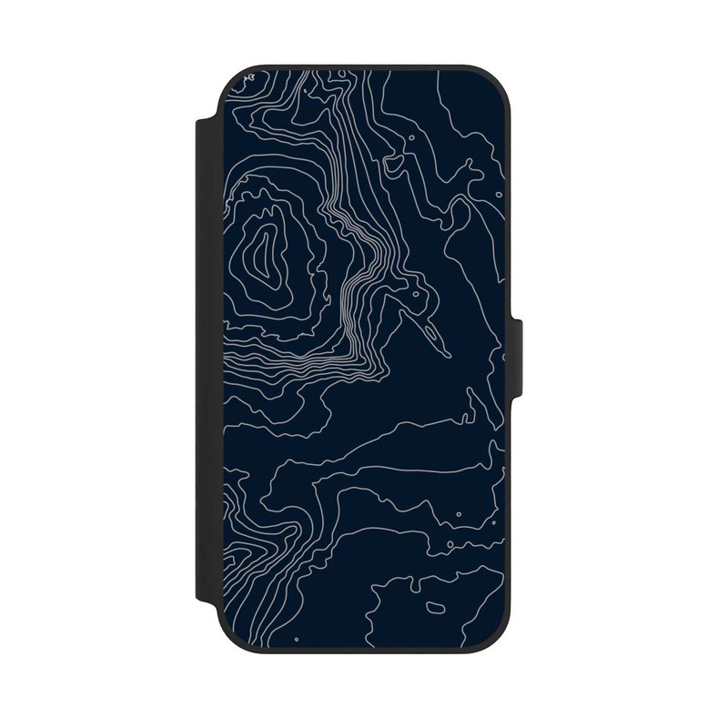 iPhone 14 Plus NIVOflip Berg Höhenlinien Dunkel