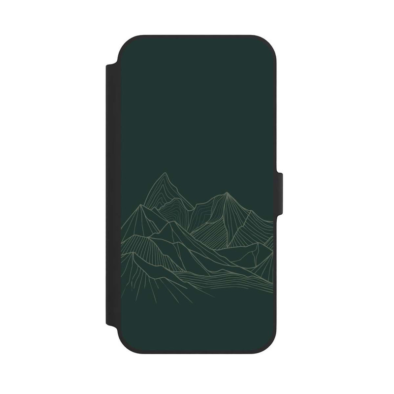 iPhone 14 Plus NIVOflip Dessin Au Trait De Montagne Vert