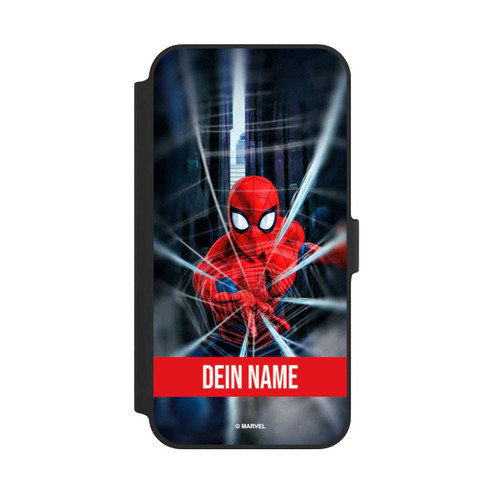 Apple iPhone 14 Plus NIVOflip Spiderman Webs in Action Personalisierbar