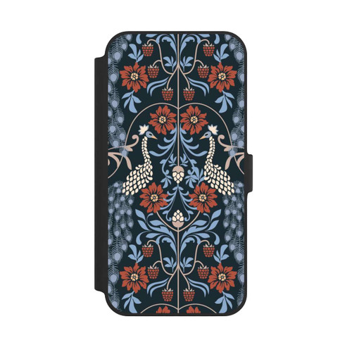Apple iPhone 14 Plus NIVOflip Vintage Peacock Garden Arts and Crafts Floral Dark