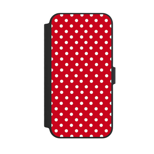 Apple iPhone 14 Pro Max NIVOflip Polka Dots Dunkelrot und Weiß