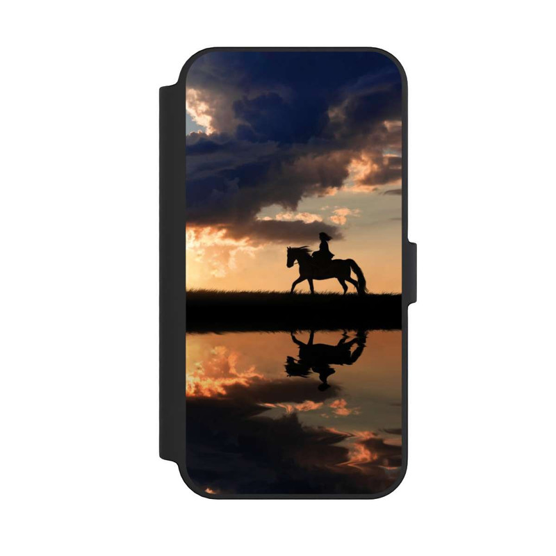 iPhone 14 Pro Max NIVOflip Randonnée à Cheval au Crépuscule