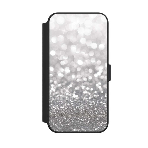 Apple iPhone 14 Pro Max NIVOflip Pluie de Paillettes Argentées Look