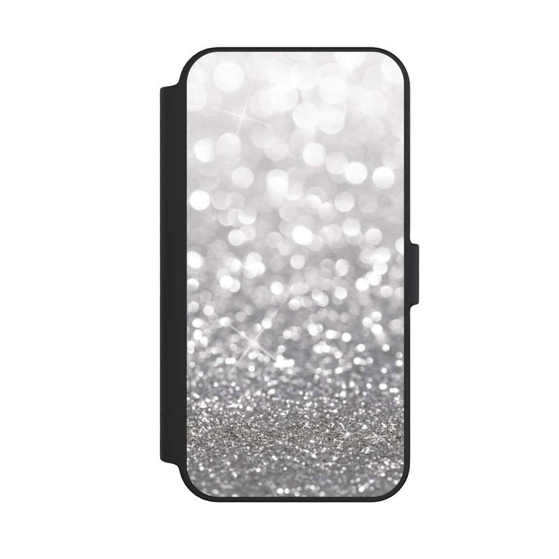 iPhone 14 Pro Max NIVOflip Pluie de Paillettes Argentées Look