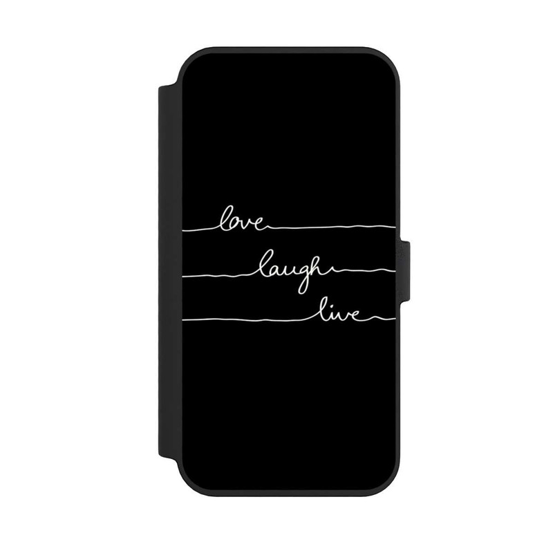 iPhone 14 Pro Max NIVOflip Love Laugh Live weiß/schwarz