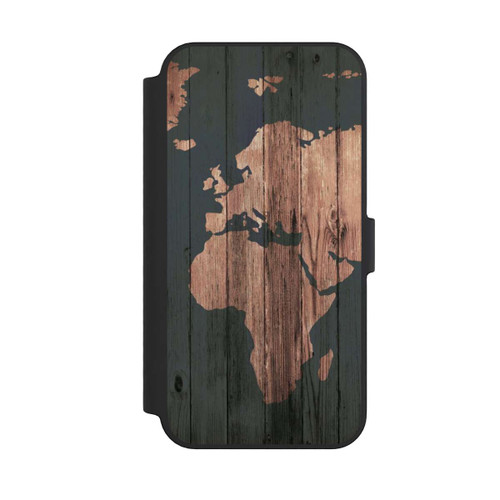Apple iPhone 14 Pro Max NIVOflip Carte du Monde Effet bois