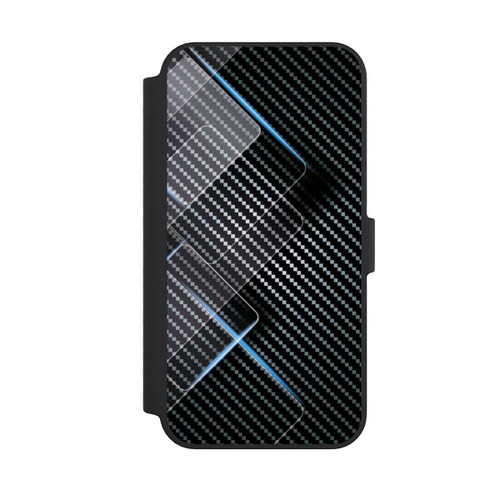Apple iPhone 14 Pro Max NIVOflip Blaue Linien auf Karbon