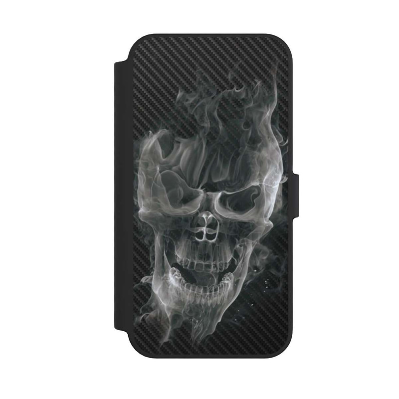 iPhone 14 Pro Max NIVOflip rauchender Totenkopf Carbon