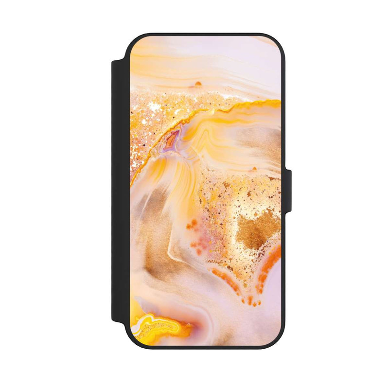 iPhone 14 Pro Max NIVOflip Orangefarbener Glitzer Marmorlook