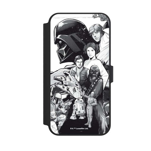 Apple iPhone 14 Pro Max NIVOflip StarWars Charaktere - Schwarz-Weiß
