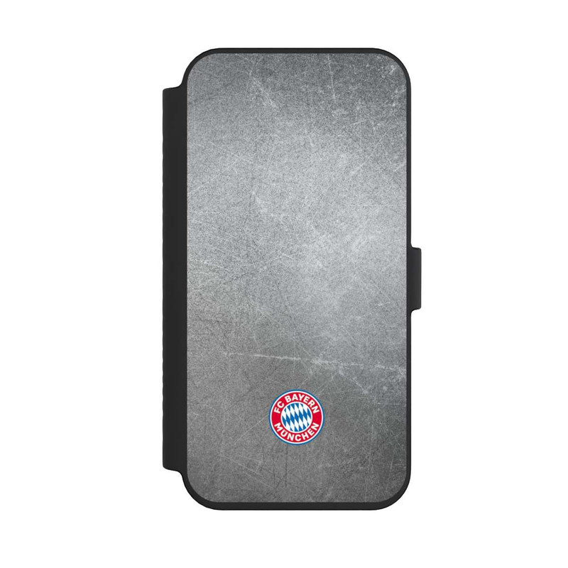 iPhone 14 Pro Max NIVOflip Klassisches FCB Logo Klein - Bunt auf Metalllook