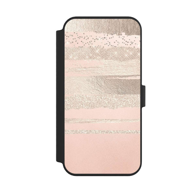 iPhone 14 Pro Max NIVOflip Glitzerschichten (Rosé/Silver) Glitterlook