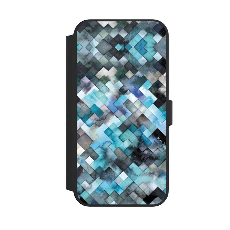 iPhone 14 Pro Max NIVOflip stimmungsvolles geometrisches Muster blau