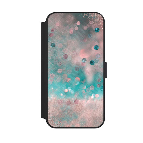 Apple iPhone 14 Pro Max NIVOflip Türkis-glamouröser Glitzerlook
