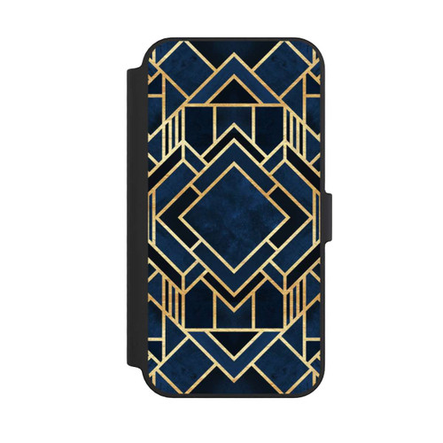 Apple iPhone 14 Pro Max NIVOflip Art Deco Blue Gold Print