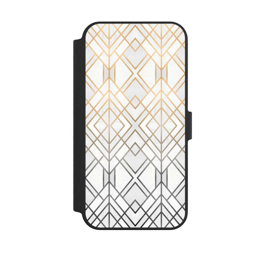 Apple iPhone 14 Pro Max NIVOflip Gold and Grey Geo Print