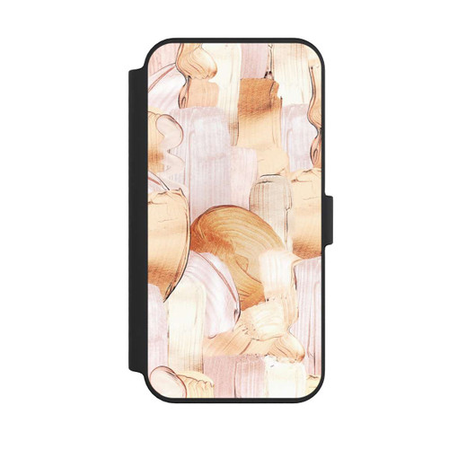Apple iPhone 14 Pro Max NIVOflip Weiß/Gold Pinsel Muster