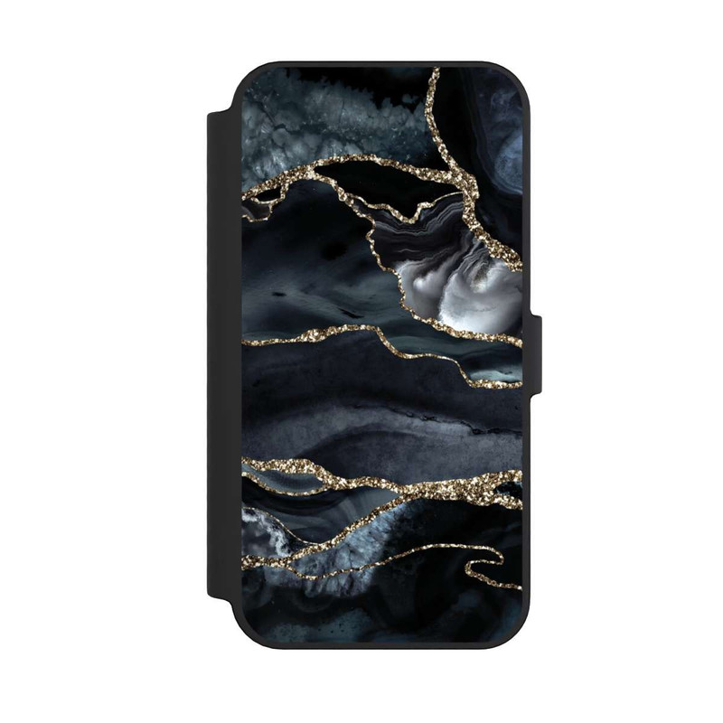 iPhone 14 Pro Max NIVOflip Or marbré foncé Aspect pailleté